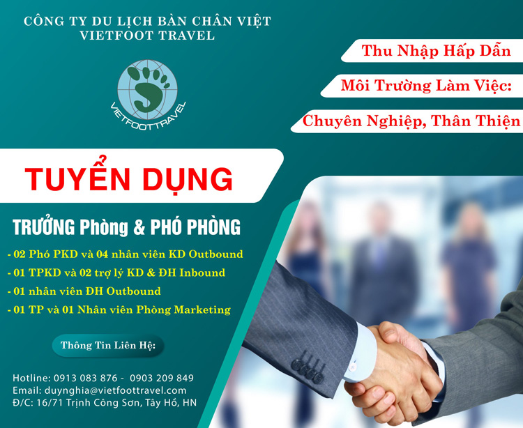 Tuyển dụng Vietfoot Travel