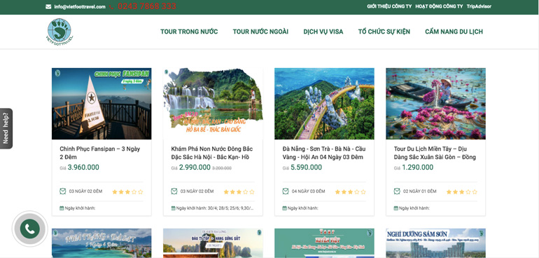 Các chương trình tour trên Vietfoot Travel