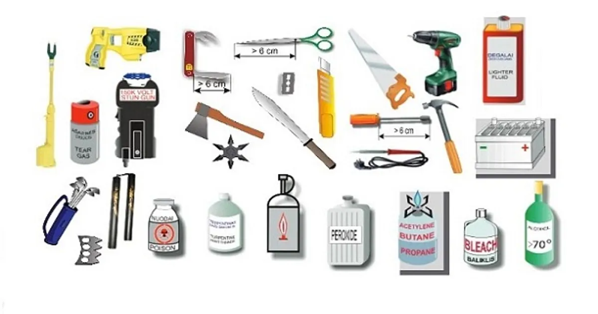 Những vậy dụng không được mang theo khi lên máy bay